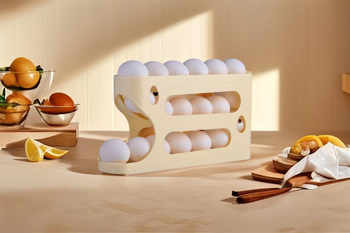 Rolling Egg & Lemon Dispenser for 18-24 Eggs, Space-Saving And Durable ...