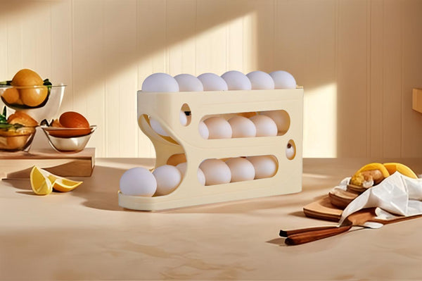 Rolling Egg & Lemon Dispenser for 18-24 Eggs, Space-Saving And Durable ...