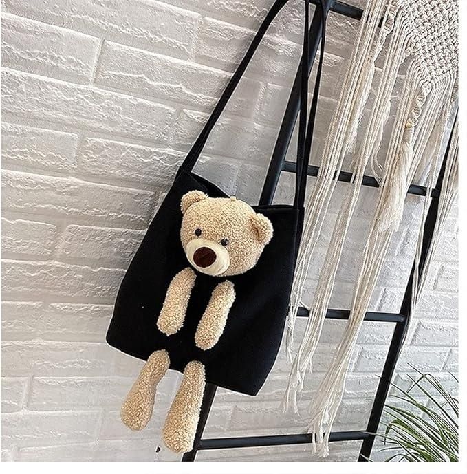 Cute Shoulder Bag Kawaii Tote Handbag with Cute Teddy Bear